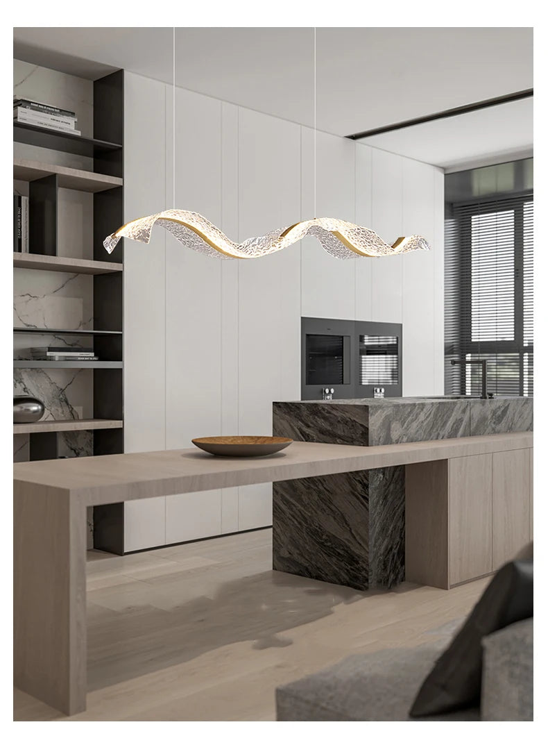 Lustre LED Ondulado Moderno