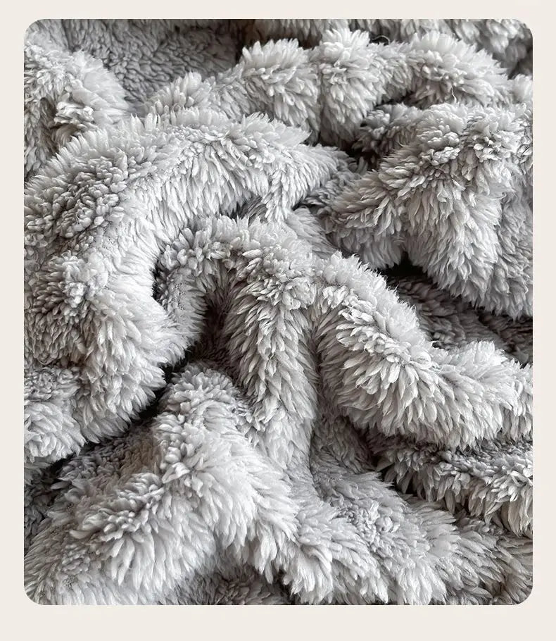 Cobertor Floral 3D de Lã Coral Quente