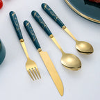 Conjunto de Talheres de Aço Inoxidável Luxo 24 Peças