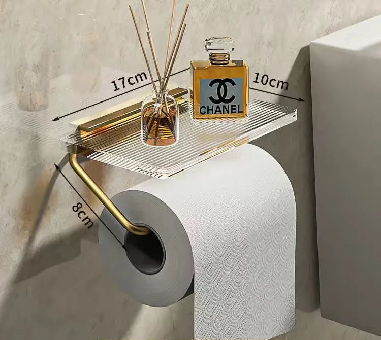 Suporte de Papel Higiênico com Prateleira