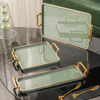 1 unidade, 3 unidades de tabuleiros de plástico adequados para uso doméstico em cozinhas, salas de jantar e salas de estar para o pequeno-almoço; ideal para conjuntos de chá, recipientes de água, doces, bolachas, pão para casamentos, festas, presentes e aniversários.