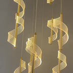 1/2peças, Lustre Minimalista Moderno com Design em Espiral, Disponível em 3000K/4500K/5000K, Inclui Luz LED de Três Cores, Conectado, Adequado para Iluminação de Áreas de Escritório, Luzes de Teto de Quartos de Hotel, Sala de Estar, Quarto de Dormir, Lustres de Cabeceira