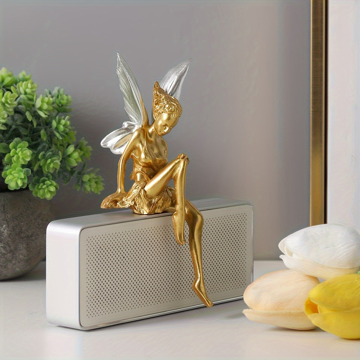 1pc Enfeite de Decoração de Mesa de Fada das Flores em Resina