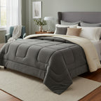 Sherpa Comforter and Duvet Set, Queen Size, Thick, Assorted Colors