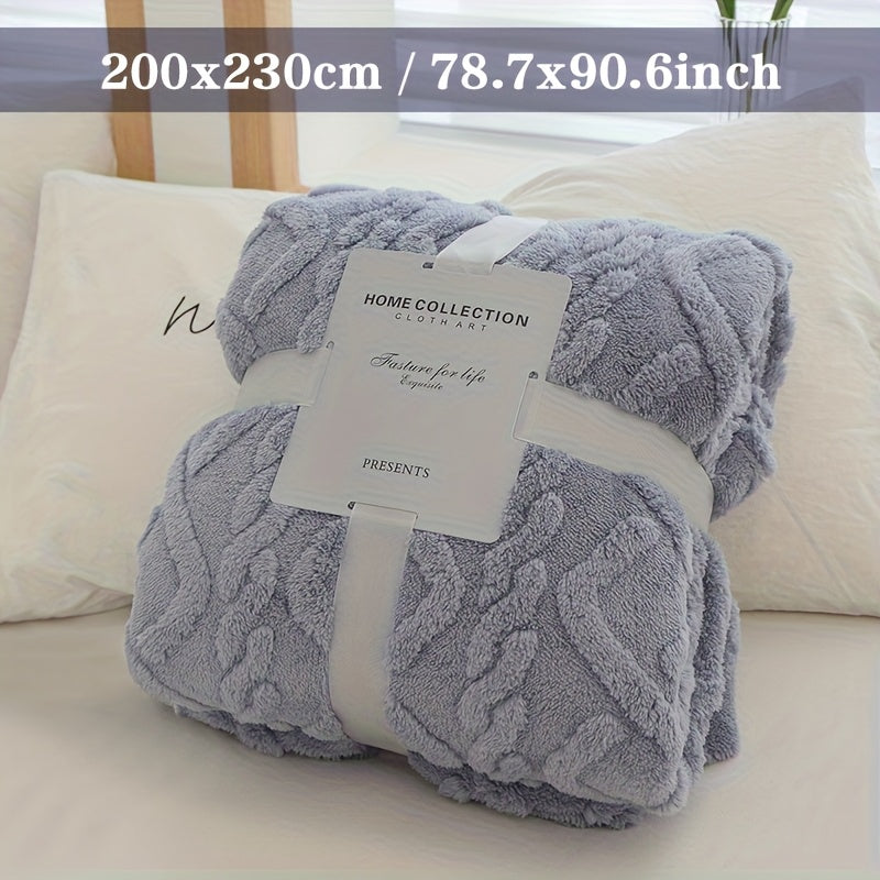 Manta Moderna 3D Jacquard com Padrões Geométricos, Microfibra Super Macia, Lã Leve e Confortável para Sofá, Cama, Cadeira, Adequada para Todas as Estações