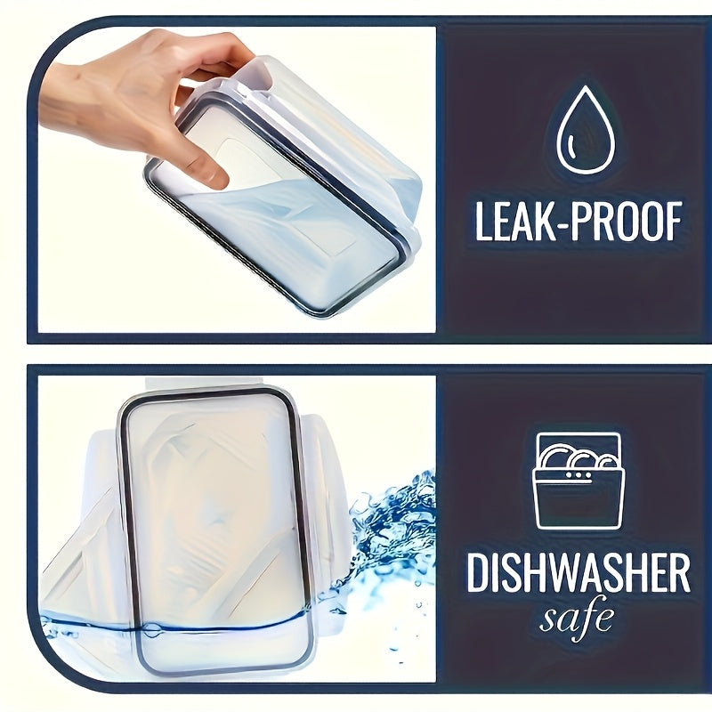 6pcs (3 Lids + 3 Boxes) Multi-Size Clear Storage Containers | Microwave Safe, Reusable Polypropylene Material, Leak-Proof, Dishwasher Safe, Rectangular Design, Suitable for Kitchen Storage, Fruits, Vegetables, Pasta, Etc