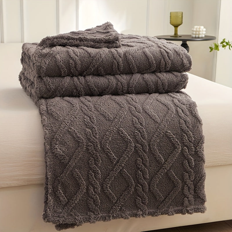 Manta Geométrica 3D em Microfibra Super Macia