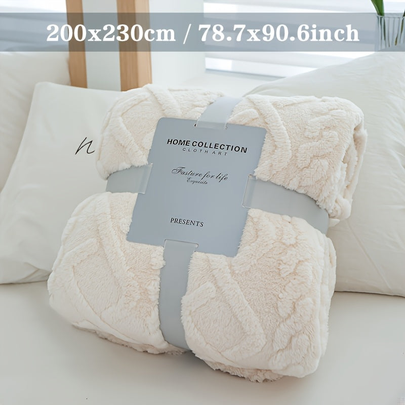 Manta Moderna 3D Jacquard com Padrões Geométricos, Microfibra Super Macia, Lã Leve e Confortável para Sofá, Cama, Cadeira, Adequada para Todas as Estações