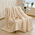 Manta de Pele Sintética de Coelho de Luxo, Estilo Simples e Cor Sólida - Macia, Quente e Confortável, Ideal para Sofá, Cama, Escritório e Viagem - Multiuso, Presente