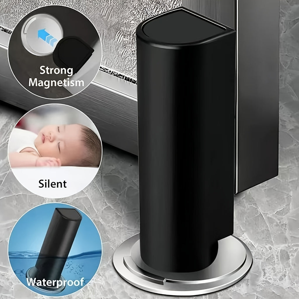 Set of 2 Durable Magnetic Door Stoppers - Easy to Install Without Drilling, Adhesive Backing, Protects Doors from Collisions, Available in Black, White, And Gray, Featuring a Unique Design, And Can Be Firmly Secured