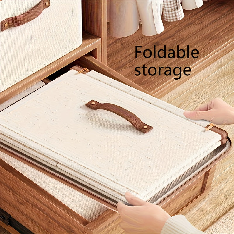 Caixa Organizadora Dobrável em Linho com Tampa