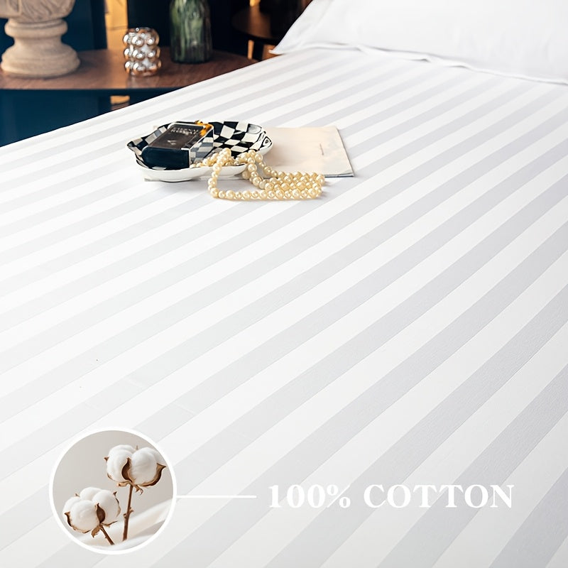 Conjunto de Lençol Ajustável 100% Algodão Egípcio, 3 Peças (1 Lençol Ajustável + 2 Fronhas), Capa de Colchão, Design com Bolso Profundo de 40cm, 500 Fios, Ideal para Quarto, Hotel de Luxo, Quarto de Hóspedes