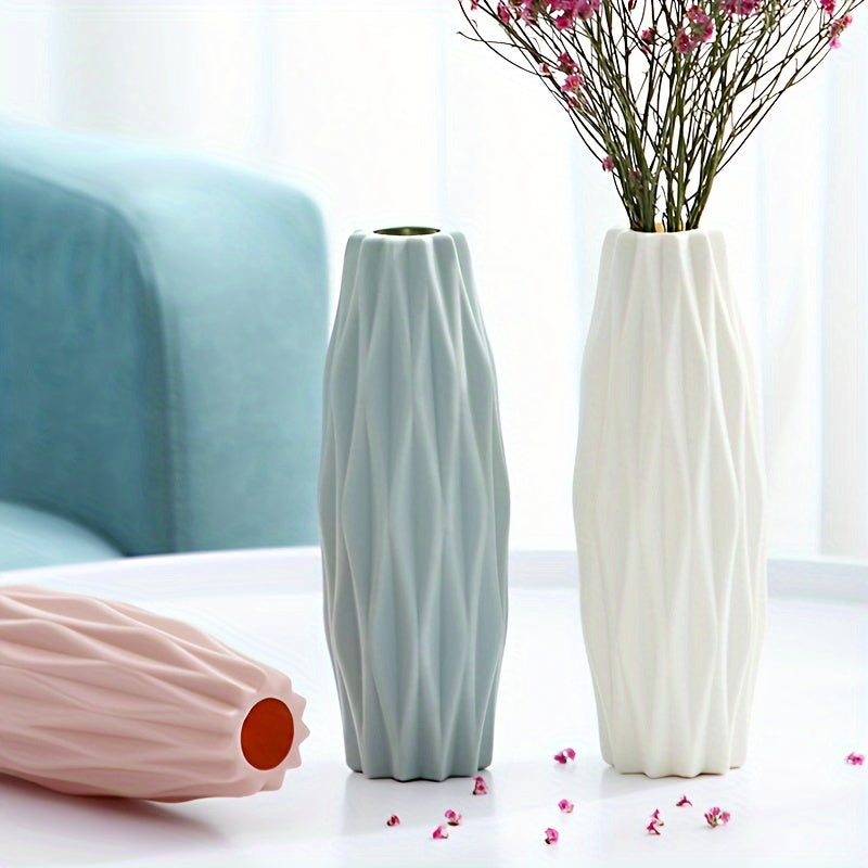 Conjunto de várias peças de vasos de plástico nórdicos, imitando vasos de cerâmica, adequados para decoração de sala de estar e mesa de jantar em casa, decoração de Dia de São Patrício e Páscoa, decoração de sala de beleza, decoração de casa de primavera