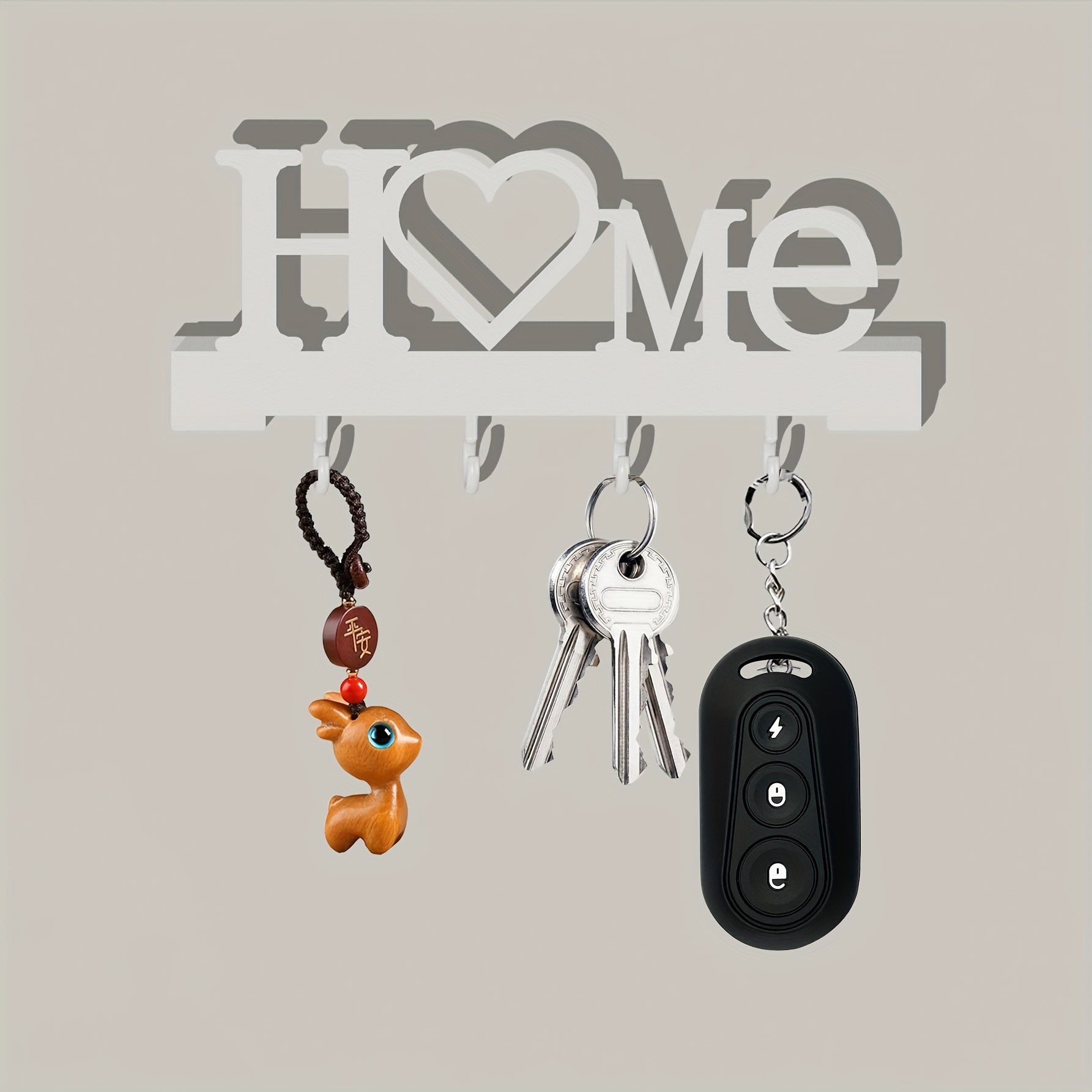 Porta-Chaves de Parede LOVE em Metal Decorativo