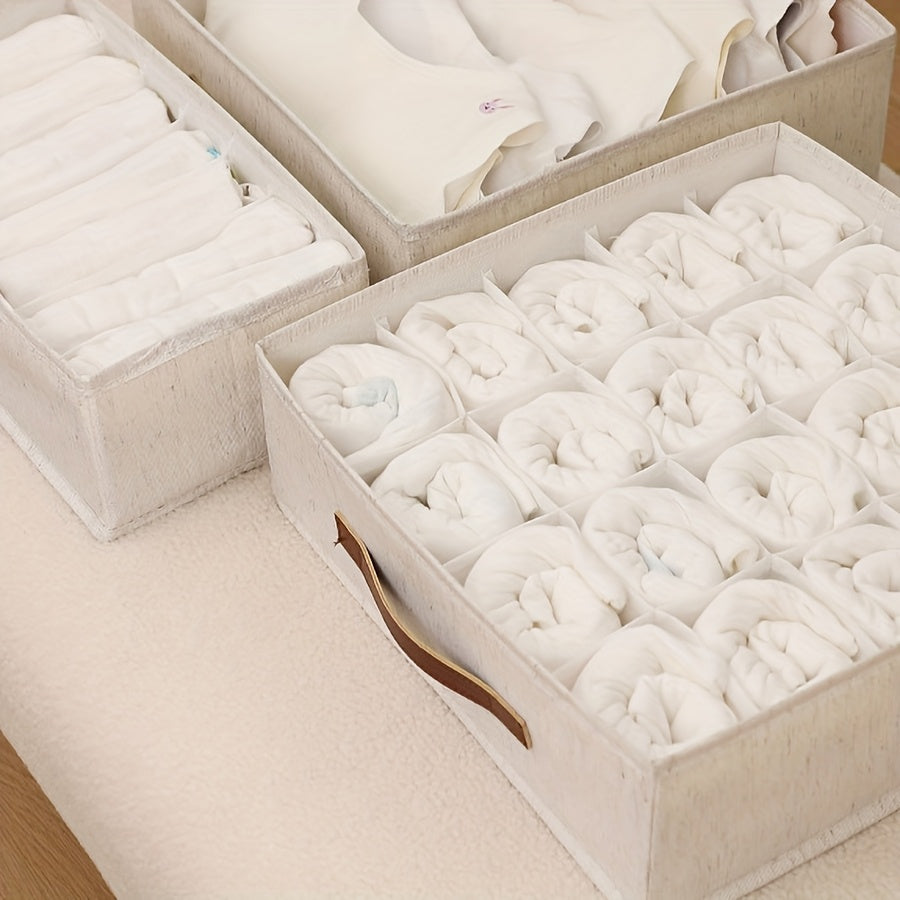 2 unidades Caixa de Arrumação Debaixo da Cama com Divisórias, Organizador de Gaveta Multifuncional para Roupa e Roupa Interior de Quarto, Recipiente Decorativo para Roupeiro para Uso Doméstico em Dormitórios