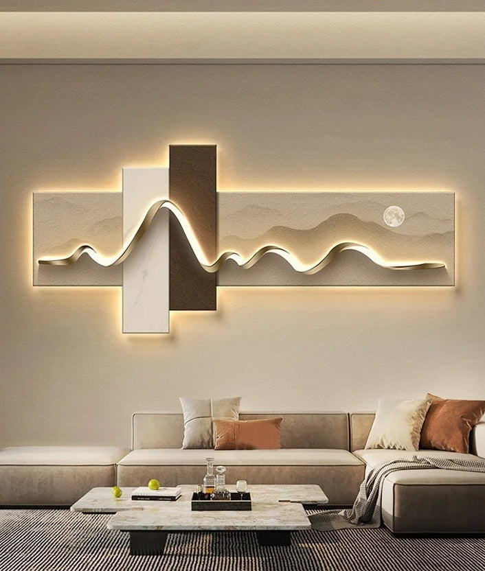 Quadro Luminária de Parede LED Wabi Sabi Moderna