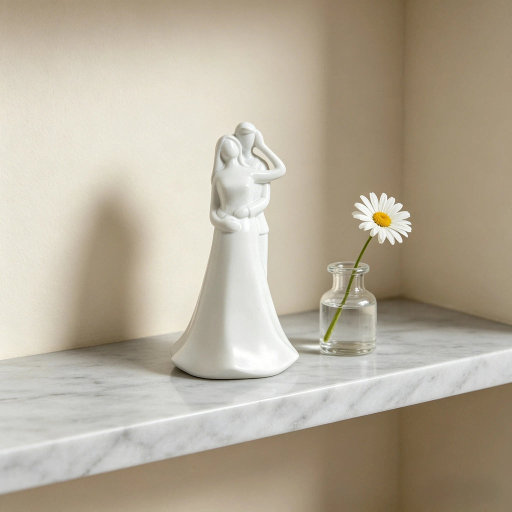 Escultura de Resina 'Abraço do Amor'
