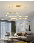 Lustre LED Anel Moderno para Sala e Jantar
