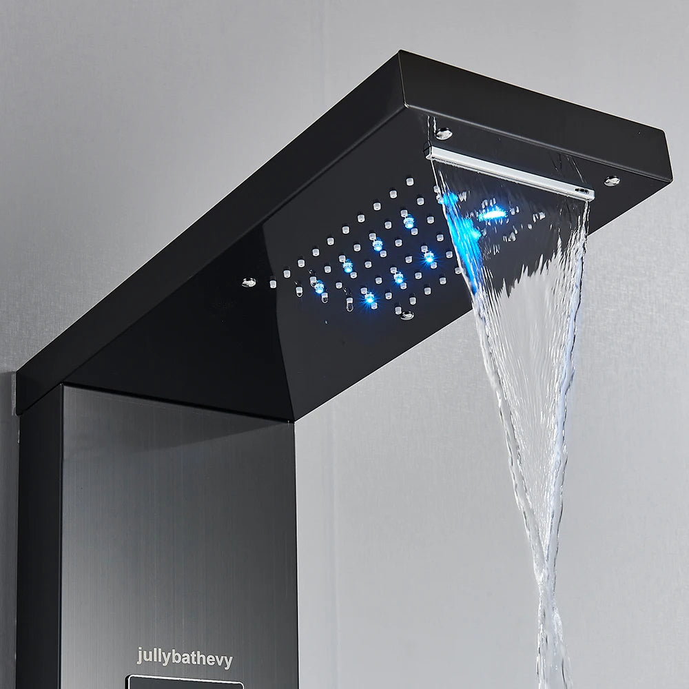 Painel de Chuveiro LED com Massagem e Display Digital