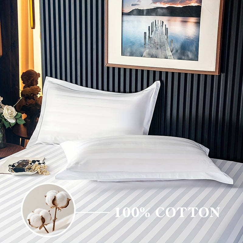 Conjunto de Lençol Ajustável 100% Algodão Egípcio, 3 Peças (1 Lençol Ajustável + 2 Fronhas), Capa de Colchão, Design com Bolso Profundo de 40cm, 500 Fios, Ideal para Quarto, Hotel de Luxo, Quarto de Hóspedes