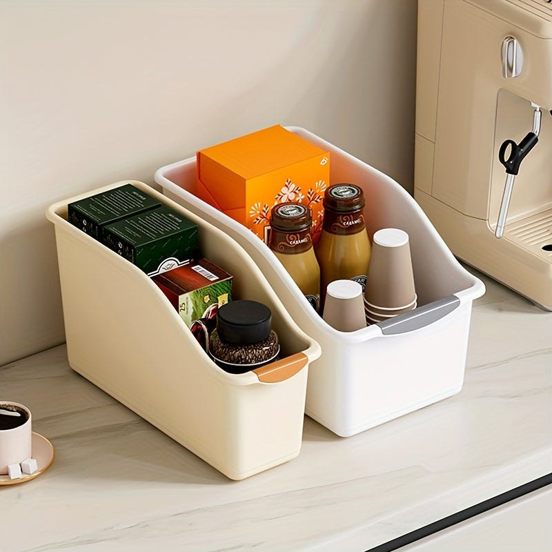 2 unidades de conjunto de caixas de armazenamento multifuncionais de plástico, design curvo para organização doméstica, ideal para produtos de limpeza e itens essenciais domésticos, caixas de armazenamento para organização doméstica, cestos, caixas e recipientes para organização doméstica