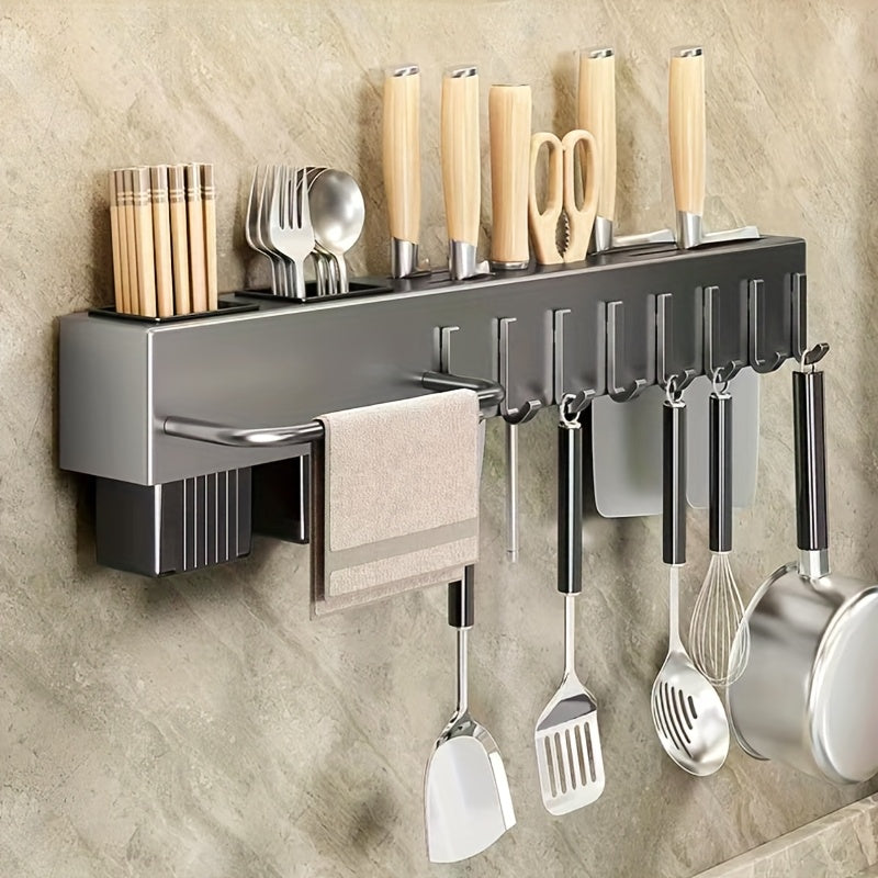 Suporte de Parede para Utensílios de Cozinha em Aço Carbono