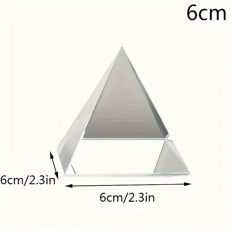 Apanhador de Sol Prisma Arco-Íris em Forma de Pirâmide - Uma Peça de Decoração Versátil para Casa Feita de Vidro, Adequada para Quartos, Escritórios e Secretárias.