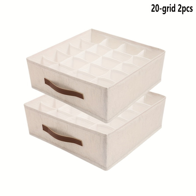 2 unidades Caixa de Arrumação Debaixo da Cama com Divisórias, Organizador de Gaveta Multifuncional para Roupa e Roupa Interior de Quarto, Recipiente Decorativo para Roupeiro para Uso Doméstico em Dormitórios