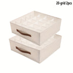 2 unidades Caixa de Arrumação Debaixo da Cama com Divisórias, Organizador de Gaveta Multifuncional para Roupa e Roupa Interior de Quarto, Recipiente Decorativo para Roupeiro para Uso Doméstico em Dormitórios