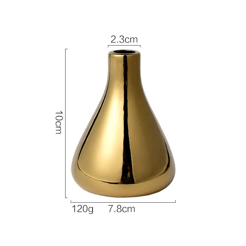 Vaso de Cerâmica Luxo Dourado para Decoração