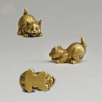 8 estilos disponíveis de bronze bonito gatos estatuetas miniaturas ornamentos de mesa clássico pequeno animal chá animal de estimação decorações para casa acessórios