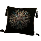 Black rhinestone luxury Velvet pillow  pillow cushion sofa cushions Car Cushion diamond