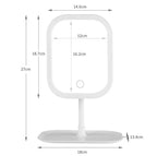 Espelho de Maquiagem LED Tricolor com Controle de Toque