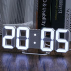 3d led relógio digital decoração de parede brilho modo noturno decoração para o quarto relógio eletrônico ajustável decoração do quarto estética