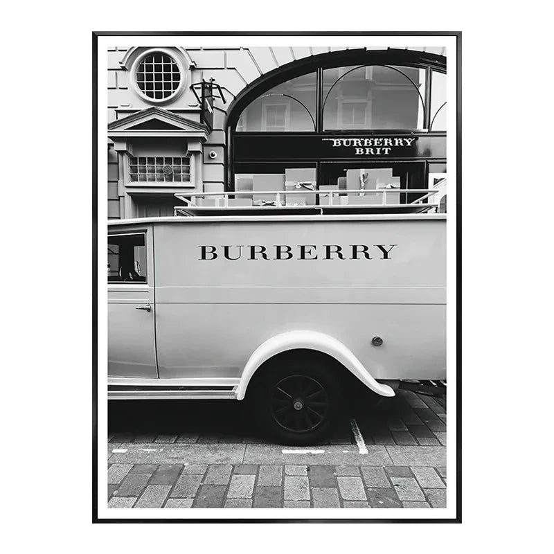 Poster Decorativo Carro Luxo Preto e Branco em Tela