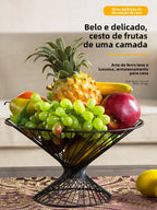 Cesta de Frutas Luxuosa Criativa para Sala de Estar, Cesta de Armazenamento de Lanches para Mesa de Chá, Bandeja de Frutas Le...