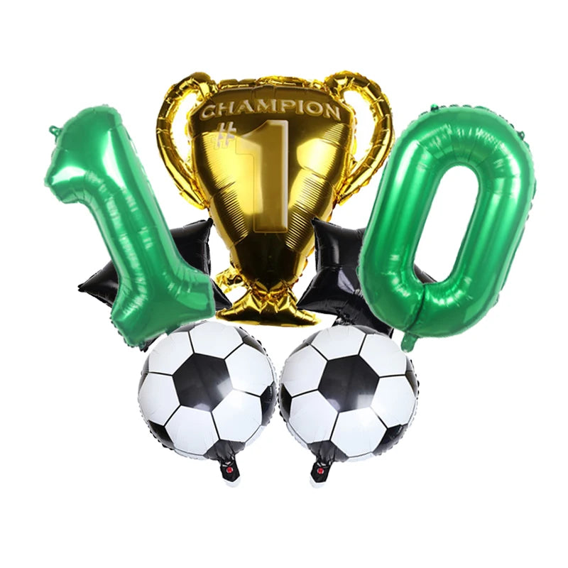 32 polegada verde número digital folha ballon troféu futebol balões de hélio crianças presentes festa aniversário tema futebol decoração