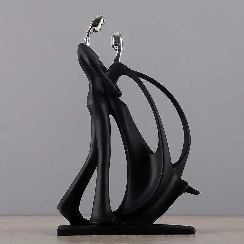 Arte nórdica dança casal resina figura ornamentos estatuetas acessórios de decoração para sala estar ornamentos para decoração casa