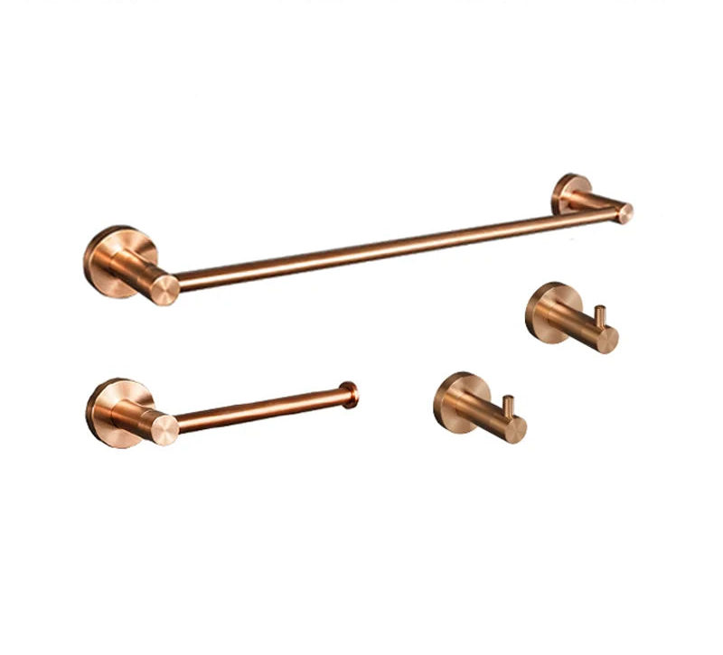Conjunto de Acessórios para Banheiro em Aço Inoxidável Rose Gold