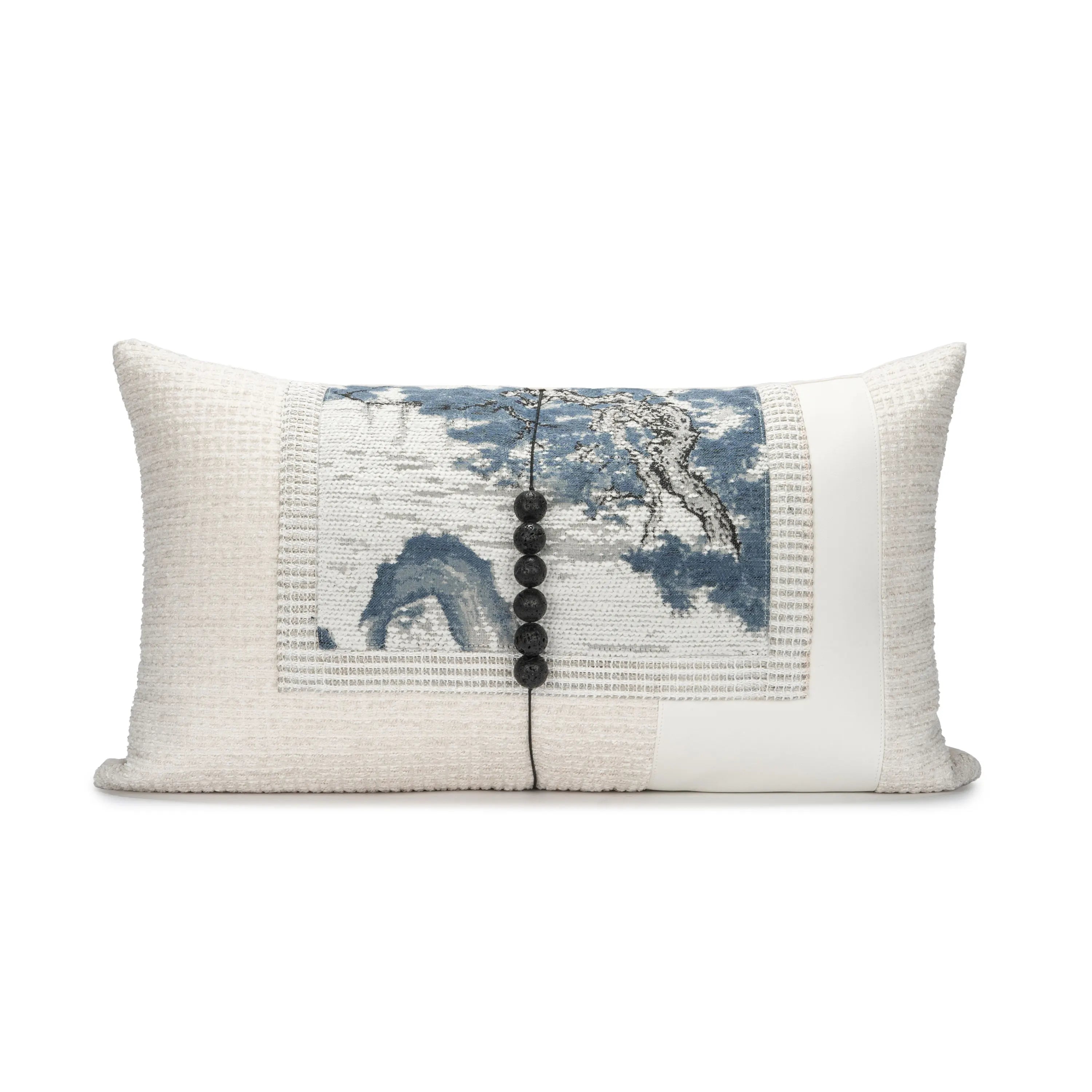 Almofada Elegante com Estampa Paisagem Chinesa