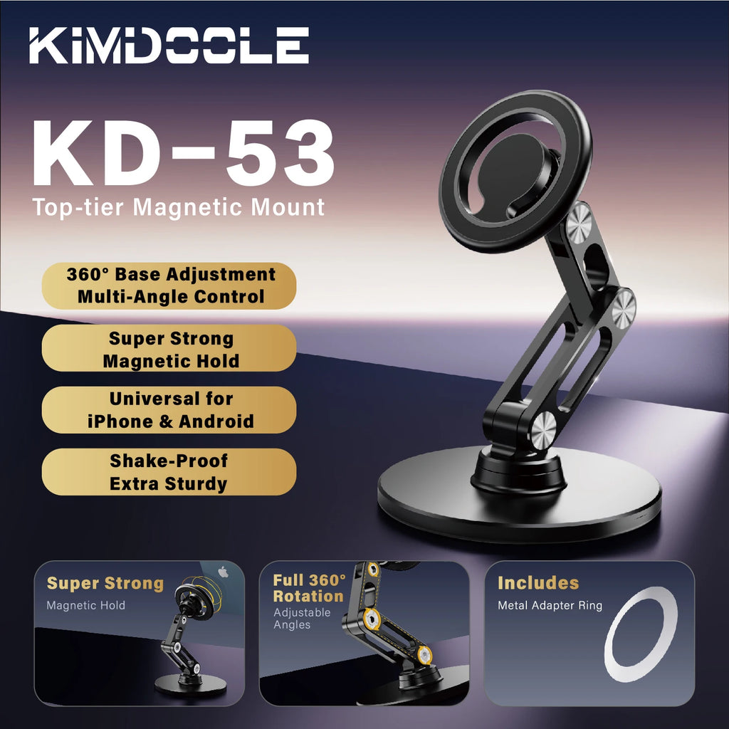 Suporte Magnético Rotativo 360 °   Suporte Ajustável Universal para Telas de 4.7-6.8'' para Celulares, Acessório de Metal para Smartphone