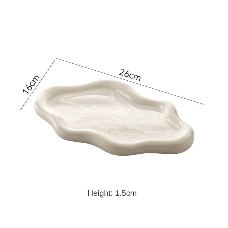 Instagram Influencer Photo Props Ceramic Jewelry Storage Tray Display Tray  Storage Tray Light Luxury Ceramic Jewelry Large Size