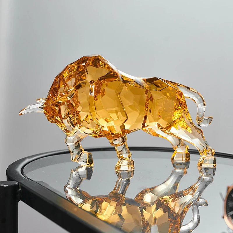 Escultura Touro em Acrílico Cristalino