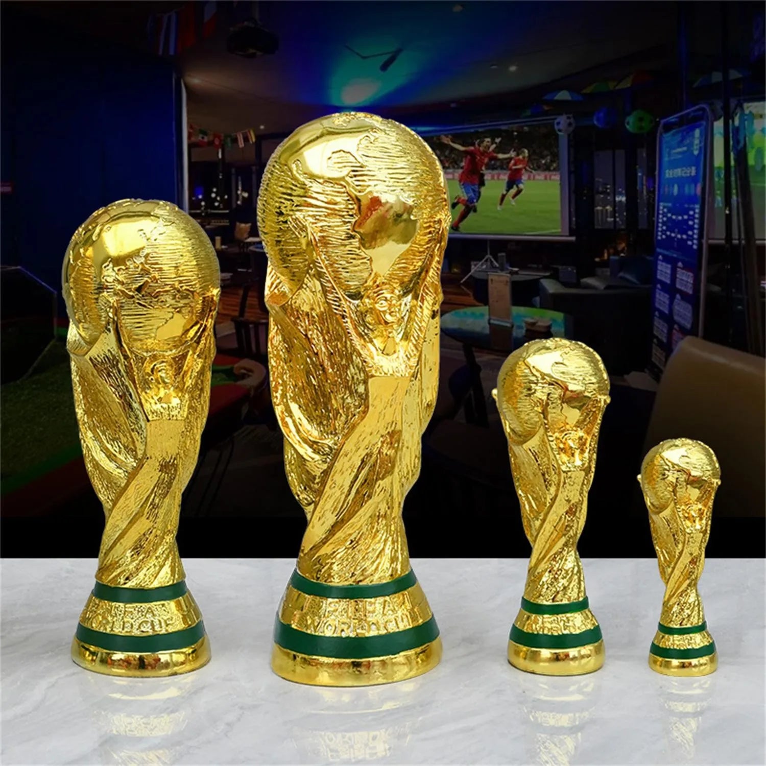 Troféu De Futebol De Resina Dourada, Soccer Champions Ornamento, Fan Gift, Home Office Decoração Artesanato
