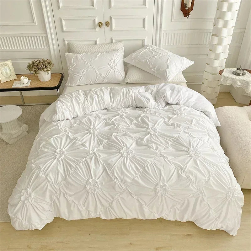 Conjunto de Cama Queen Flores Tridimensionais