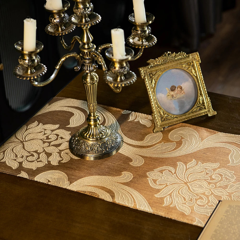 Modern European Jacquard Table Runner Luxury Embroidered  Table Runner Home Restaurant Table Decoration