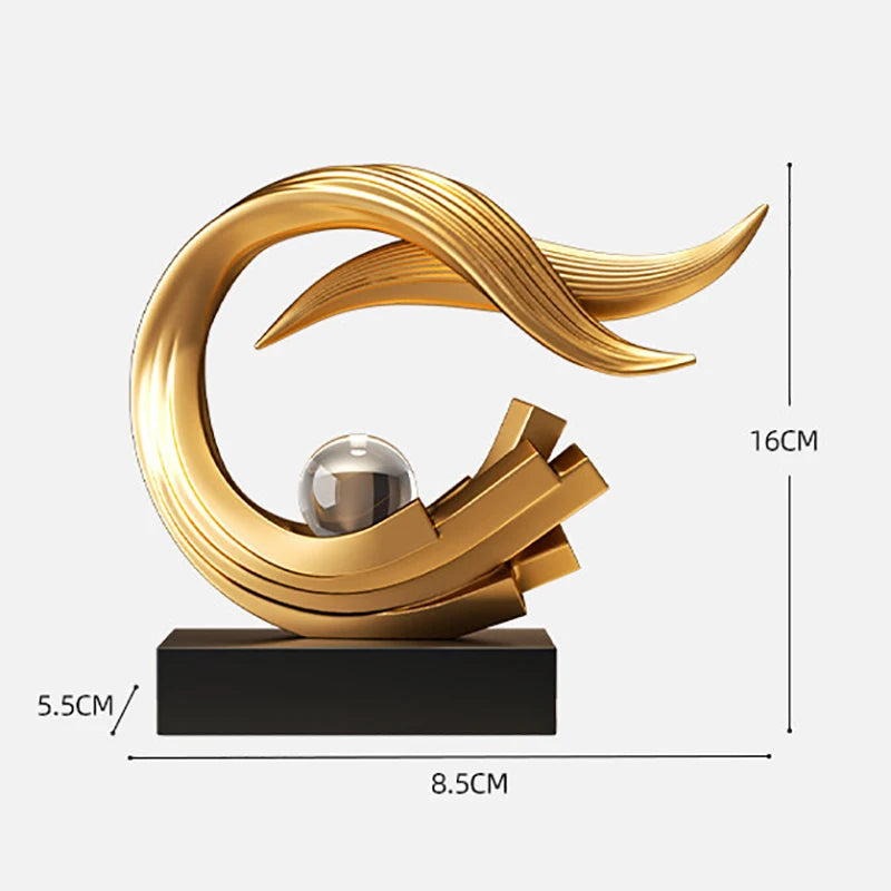 Ornamento Decorativo de Água e Vento para Casa, Estatueta para Sala de Estar, Escritório, Entrada, Armário de TV, Armário de Vinho, Decoração Artística para Mesa, Presente