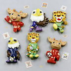 Acessórios de resina do mascote da Copa do Mundo EUA-Canadá-México 2026, miniaturas de carro com cola creme, materiais DIY para chaveiros e joias
