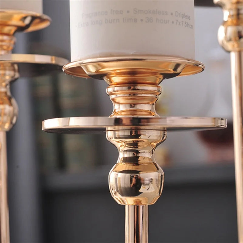 Castiçal de vidro estilo europeu, decoração de luz de luxo para casa, decoração romântica de jantar à luz de velas