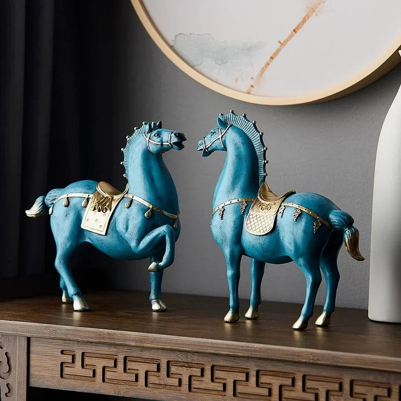 Escultura do cavalo do estilo chinês, decoração da sala, estátua de Dengshui, decoração do escritório, presentes do Housewarming, acessórios home